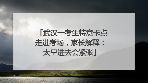 武汉一考生特意卡点走进考场，家长解释：太早进去会紧张