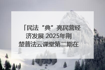 民法“典”亮民营经济发展 2025年荆楚普法云课堂第二期在武汉客厅开讲