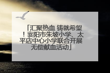 汇聚热血 铸就希望！襄阳市朱坡小学、太平店中心小学联合开展无偿献血活动
