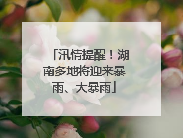 汛情提醒！湖南多地将迎来暴雨、大暴雨
