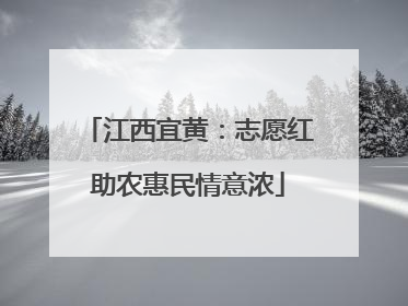江西宜黄：志愿红助农惠民情意浓