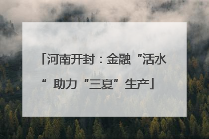 河南开封：金融“活水”助力“三夏”生产