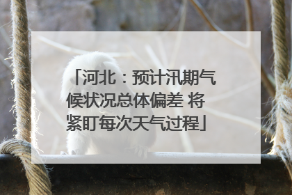 河北：预计汛期气候状况总体偏差 将紧盯每次天气过程