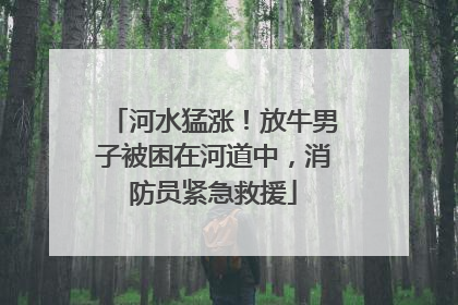 河水猛涨！放牛男子被困在河道中，消防员紧急救援