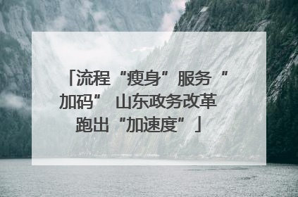 流程“瘦身”服务“加码” 山东政务改革跑出“加速度”