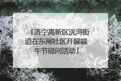 济宁高新区洸河街道在东闸社区开展端午节慰问活动