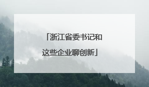 浙江省委书记和这些企业聊创新