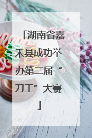 湖南省嘉禾县成功举办第二届“刀王”大赛