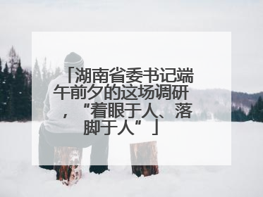 湖南省委书记端午前夕的这场调研，“着眼于人、落脚于人”