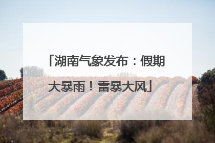 湖南气象发布：假期大暴雨！雷暴大风
