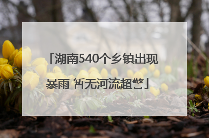湖南540个乡镇出现暴雨 暂无河流超警