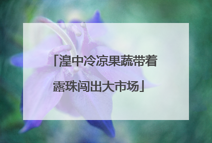 湟中冷凉果蔬带着露珠闯出大市场