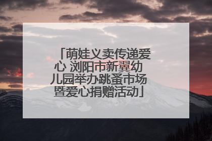 萌娃义卖传递爱心 浏阳市新翼幼儿园举办跳蚤市场暨爱心捐赠活动