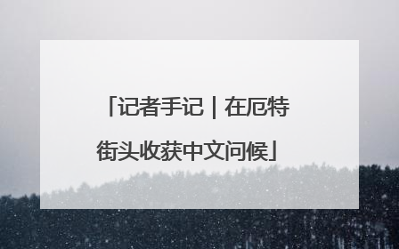 记者手记｜在厄特街头收获中文问候