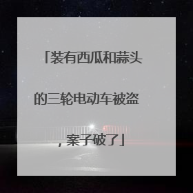 装有西瓜和蒜头的三轮电动车被盗，案子破了