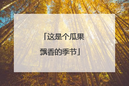 这是个瓜果飘香的季节