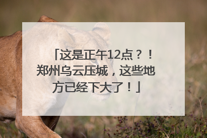 这是正午12点？！郑州乌云压城，这些地方已经下大了！