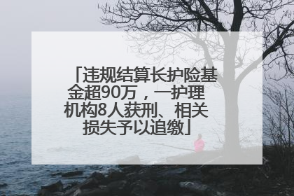 违规结算长护险基金超90万，一护理机构8人获刑、相关损失予以追缴
