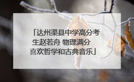达州渠县中学高分考生赵若舟 物理满分 喜欢哲学和古典音乐