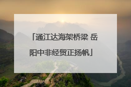 通江达海架桥梁 岳阳中非经贸正扬帆