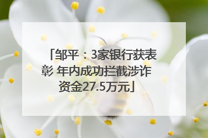 邹平：3家银行获表彰 年内成功拦截涉诈资金27.5万元
