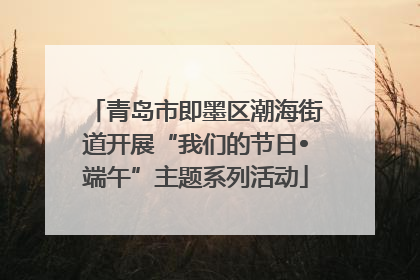 青岛市即墨区潮海街道开展“我们的节日•端午”主题系列活动