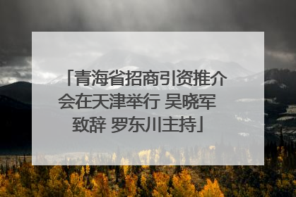 青海省招商引资推介会在天津举行 吴晓军致辞 罗东川主持