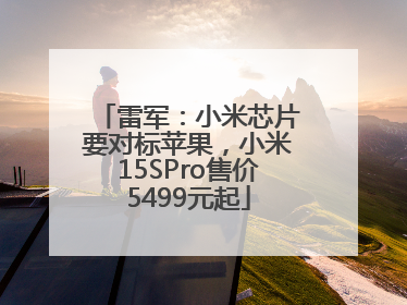 雷军：小米芯片要对标苹果，小米15SPro售价5499元起