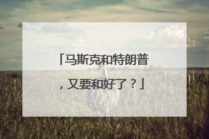 马斯克和特朗普，又要和好了？