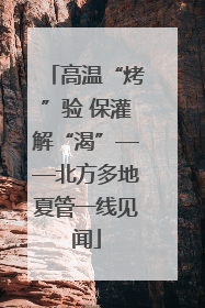 高温“烤”验 保灌解“渴”——北方多地夏管一线见闻