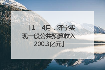 1—4月，济宁实现一般公共预算收入200.3亿元