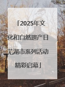 2025年文化和自然遗产日芜湖市系列活动精彩启幕