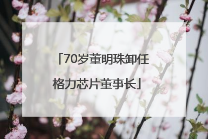 70岁董明珠卸任格力芯片董事长