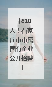 810人！石家庄市市属国有企业公开招聘